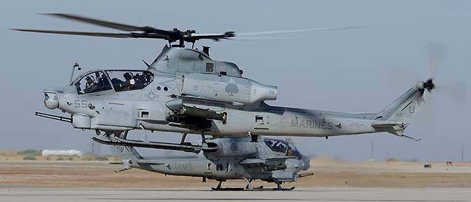 Bell-Boeing AH-1Z Viper BuNo 168799 and AH-1Z Viper BuNo 168002 of HMLA-267, NAF el Centro, February 19, 2015